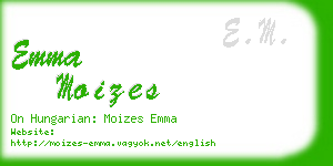 emma moizes business card